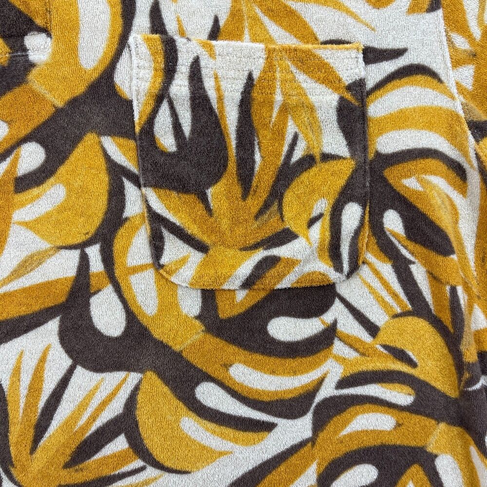 Howler Brothers Plusherman Terry Polo Shirt Men's Medium Monstera Mash Citron - Picture 4 of 10